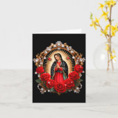 Our Lady Guadalupe Saint Virgin Mary In Roses Flow カード (黄色い花)