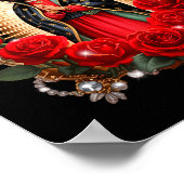 Our Lady Guadalupe Saint Virgin Mary In Roses Flow ポスター (角)