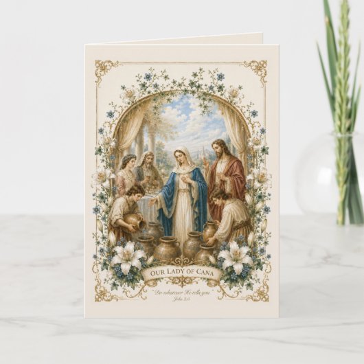 Our Lady of Cana Catholic Wedding サンキューカード (正面)