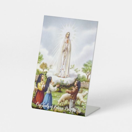 Our Lady of Fatima Christian Plaque 台座サイン (正面)