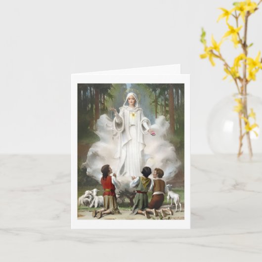 Our Lady of Fatima Greeting Card カード (黄色い花)