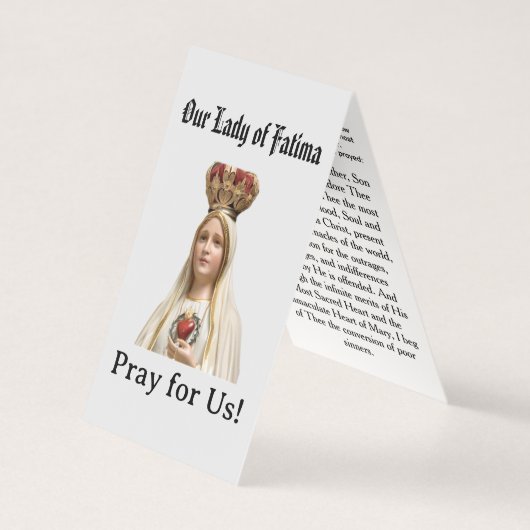 Our Lady of  Fatima Prayer Card (正面)