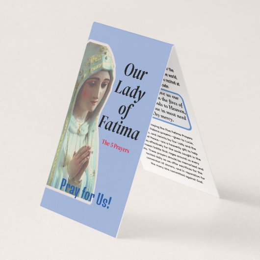 Our Lady of Fatima Prayer Card (正面)
