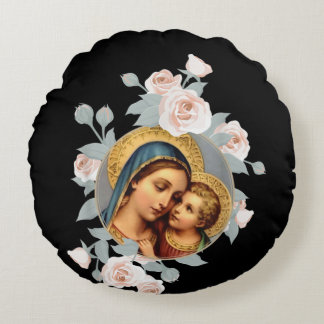 Our Lady of Good Remedy Blessed Mother Mary ラウンドクッション