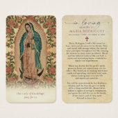 Our Lady of Guadalupe Floral Memorial Prayer Cards (正面&裏面)