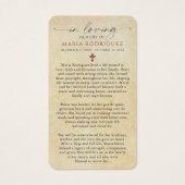 Our Lady of Guadalupe Floral Memorial Prayer Cards (裏面)