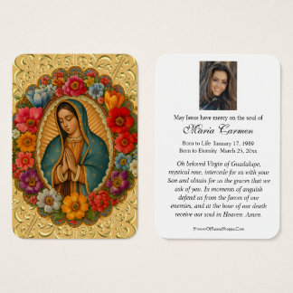 OUR LADY OF GUADALUPE FUNERAL PRAYER CARD