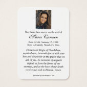 OUR LADY OF GUADALUPE FUNERAL PRAYER CARD (裏面)