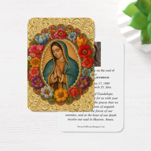 OUR LADY OF GUADALUPE FUNERAL PRAYER CARD (デスク)