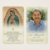 Our Lady of Guadalupe Funeral Spanish Prayer Cards (正面&裏面)