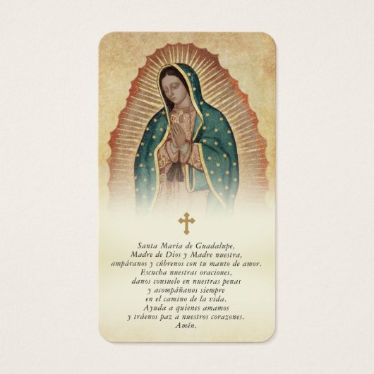 Our Lady of Guadalupe Funeral Spanish Prayer Cards (正面)