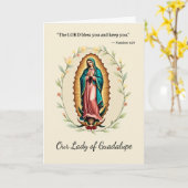 Our Lady of Guadalupe God's Peace and Blessings カード (黄色い花)