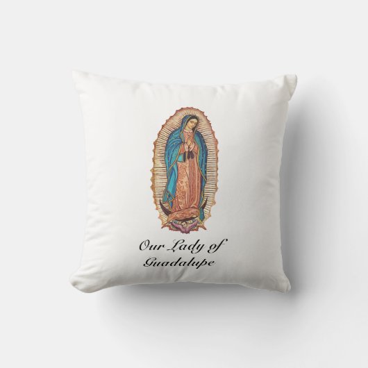 Our Lady of Guadalupe Miraculous Tilma Fine Art クッション (正面)