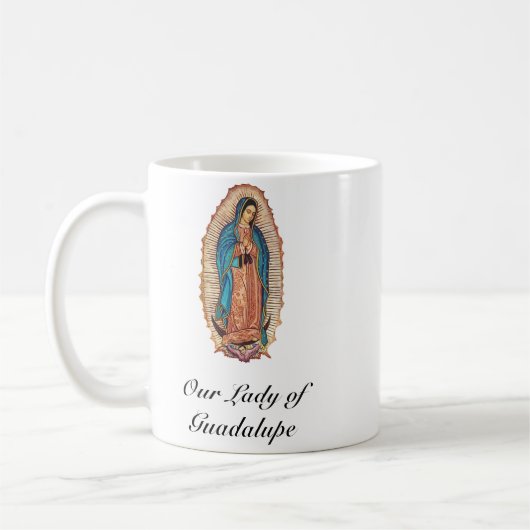 Our Lady of Guadalupe Miraculous Tilma Fine Art コーヒーマグカップ (左)