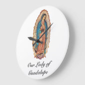 Our Lady of Guadalupe Miraculous Tilma Fine Art ラージ壁時計 (傾斜)