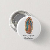 Our Lady of Guadalupe Miraculous Tilma Fine Art 缶バッジ (正面&裏面)