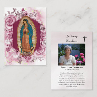 Our Lady of Guadalupe Mystical Rose Funeral Prayer プレイスカード