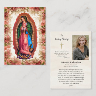 Our Lady of Guadalupe Photo Memorial Prayer Card プレイスカード