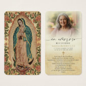 Our Lady of Guadalupe Photo Spanish Memorial Cards (正面&裏面)
