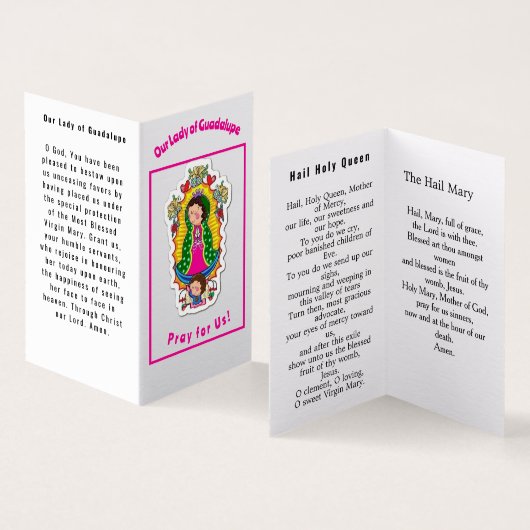 Our Lady of Guadalupe Prayer Card (内部&外部)