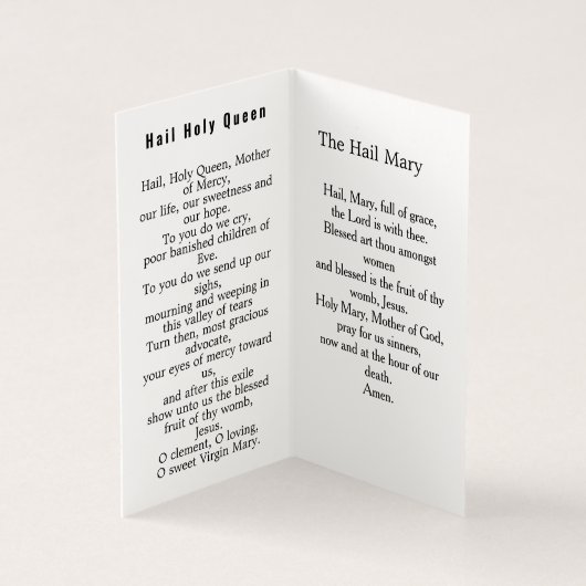 Our Lady of Guadalupe Prayer Card (内部)