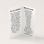 Our Lady of Guadalupe Prayer Card (内部)