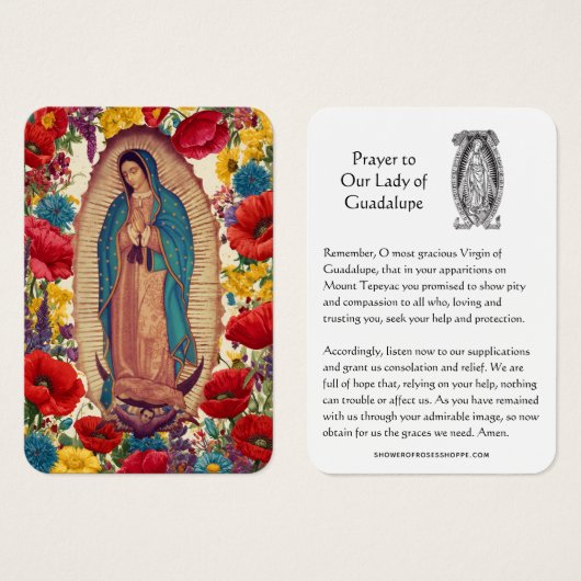 Our Lady of Guadalupe Prayer Holy Card (正面&裏面)