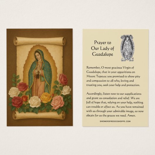Our Lady of Guadalupe Prayer Holy Card (正面&裏面)