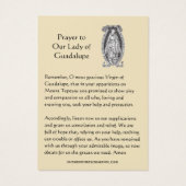 Our Lady of Guadalupe Prayer Holy Card (裏面)
