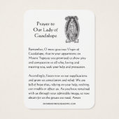 Our Lady of Guadalupe Prayer Holy Card (裏面)
