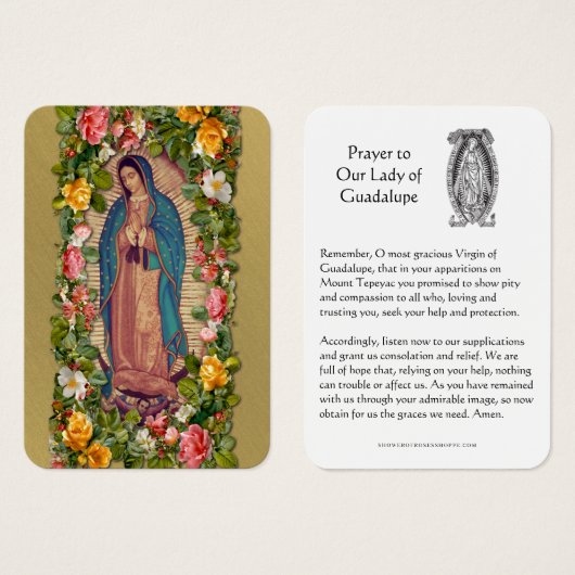 Our Lady of Guadalupe Prayer Holy Card (正面&裏面)