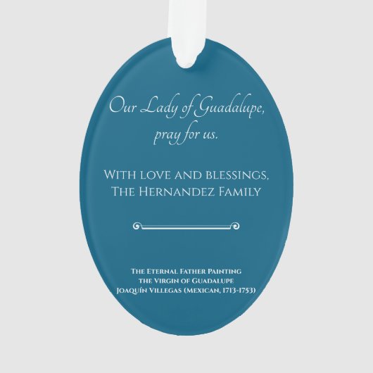 Our Lady of Guadalupe | Religious Keepsake オーナメント (裏面)