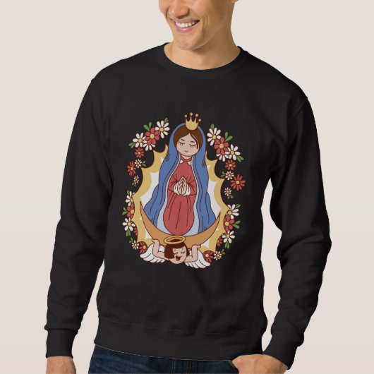 Our Lady Of Guadalupe Saint Virgin Mary Gracias Ma スウェットシャツ (正面)