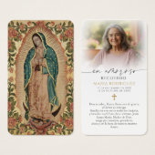 Our Lady of Guadalupe Spanish Memorial Prayer Card (正面&裏面)