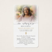 Our Lady of Guadalupe Spanish Memorial Prayer Card (裏面)