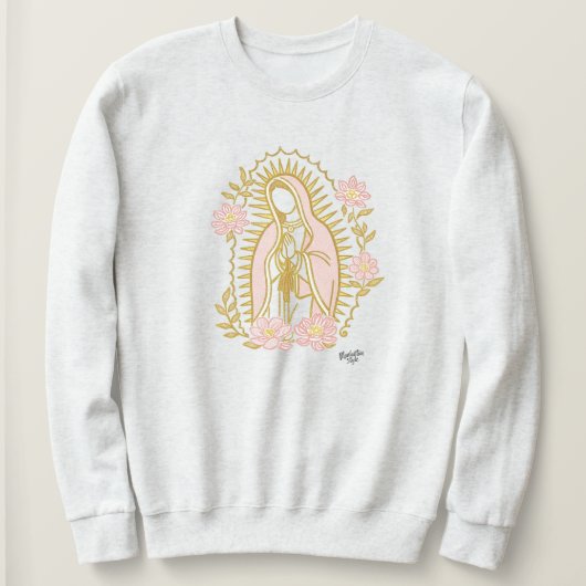 Our Lady of Guadalupe sweatshirt Virgin Mary flora スウェットシャツ (デザイン正面)