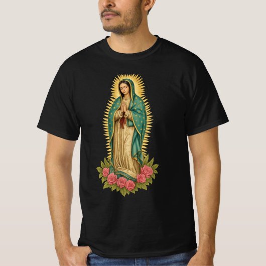 Our Lady of Guadalupe : Virgin Mary Christian Tシャツ (正面)