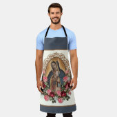 Our Lady of Guadalupe Virgin Mary Roses Apron エプロン (着用した状態)