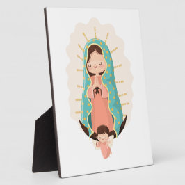 Our Lady of Guadalupe with angel Kawaii Style フォトプラーク