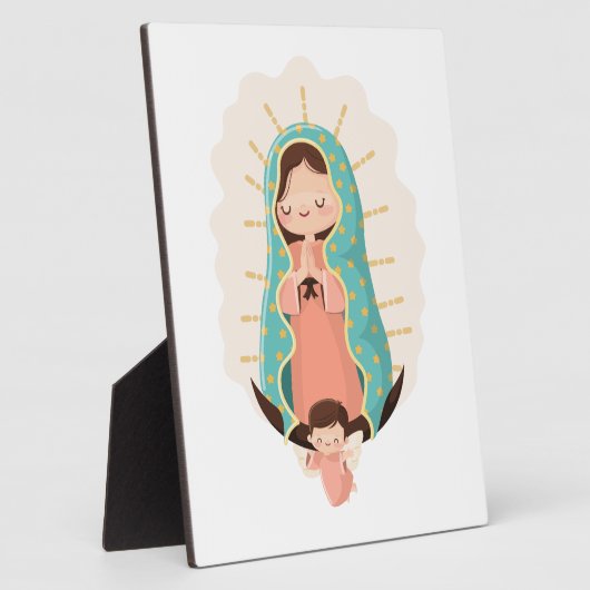 Our Lady of Guadalupe with angel Kawaii Style フォトプラーク (側面)