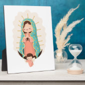 Our Lady of Guadalupe with angel Kawaii Style フォトプラーク (側面)