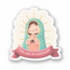 Our Lady of Guadalupe with ribbon Kawaii Style シール
