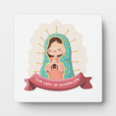 Our Lady of Guadalupe with ribbon Kawaii Style フォトプラーク (正面)