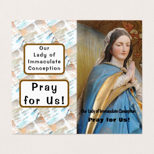 Our  Lady of  Immaculate  Conception Prayer Card (外部フラット)