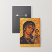 Our Lady of Kazan Orthodox Icon 缶バッジ (正面/裏面)