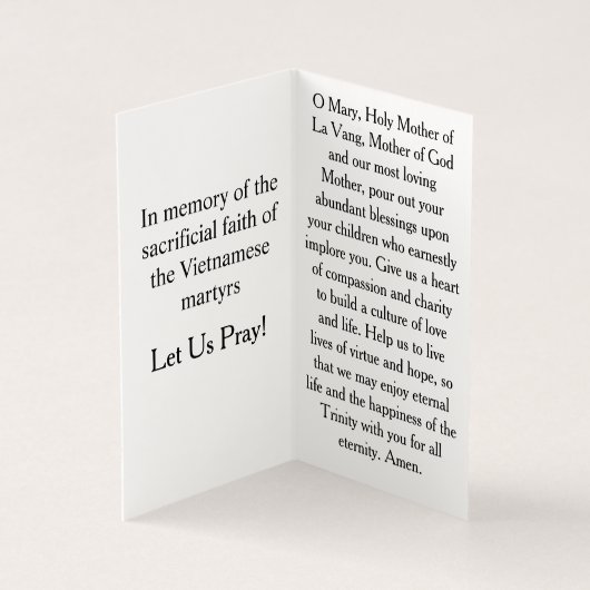 Our Lady of La Vang Prayer Card (内部)