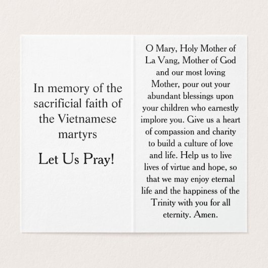 Our Lady of La Vang Prayer Card (内部フラット)