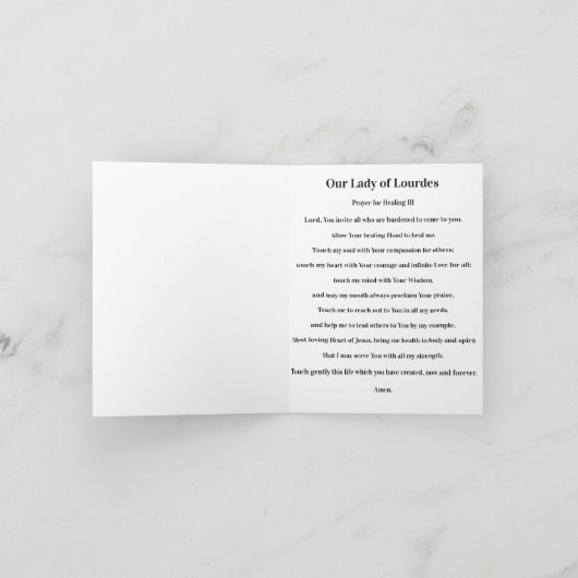 Our Lady of Lourdes Folded Greeting Card カード (内部)