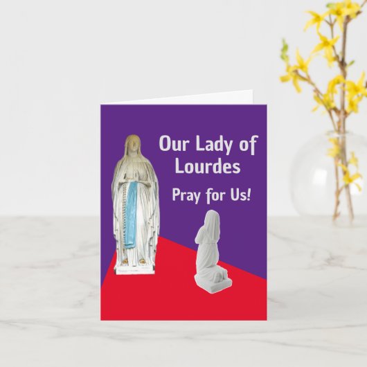 Our Lady of Lourdes Folded Greeting Card カード (黄色い花)