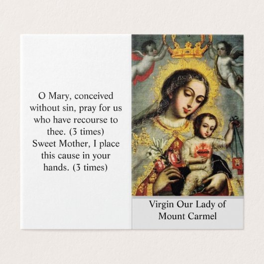 Our Lady of Mount Carmel Prayer Card  (外部フラット)